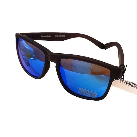 Panama Jack Sunglasses POLARIZED Blue Lens BLACK Frames 400 UV Modern - Picture 5 of 16